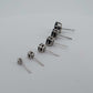 Sterling Silver Black CZ Stud Earrings - Princess or Round