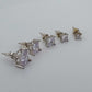Sterling Silver White CZ Stud Earrings - Princess or Round