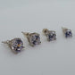 Sterling Silver White CZ Stud Earrings - Princess or Round